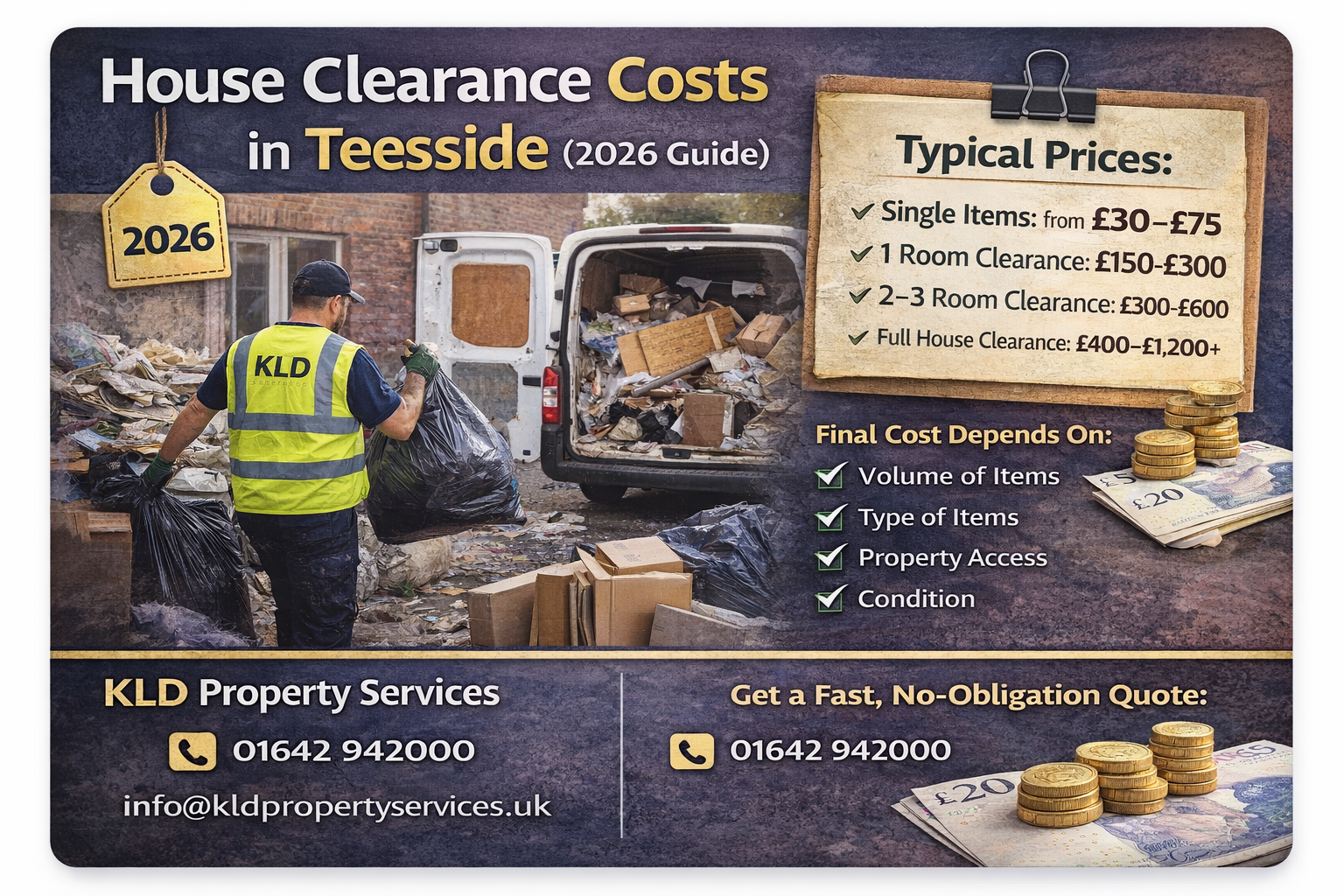 💰 House Clearance Costs in Teesside (2026 Guide)