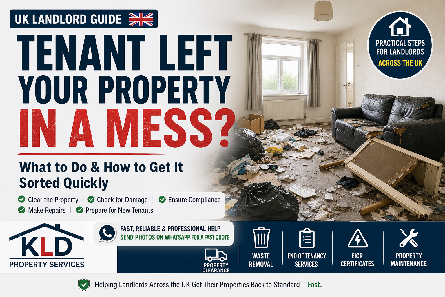 🏚 Tenant Left Your Property in a Mess? What to Do (UK Landlord Guide)