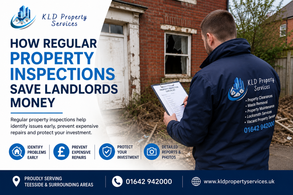 Property inspection being carried out at a vacant property in Teesside