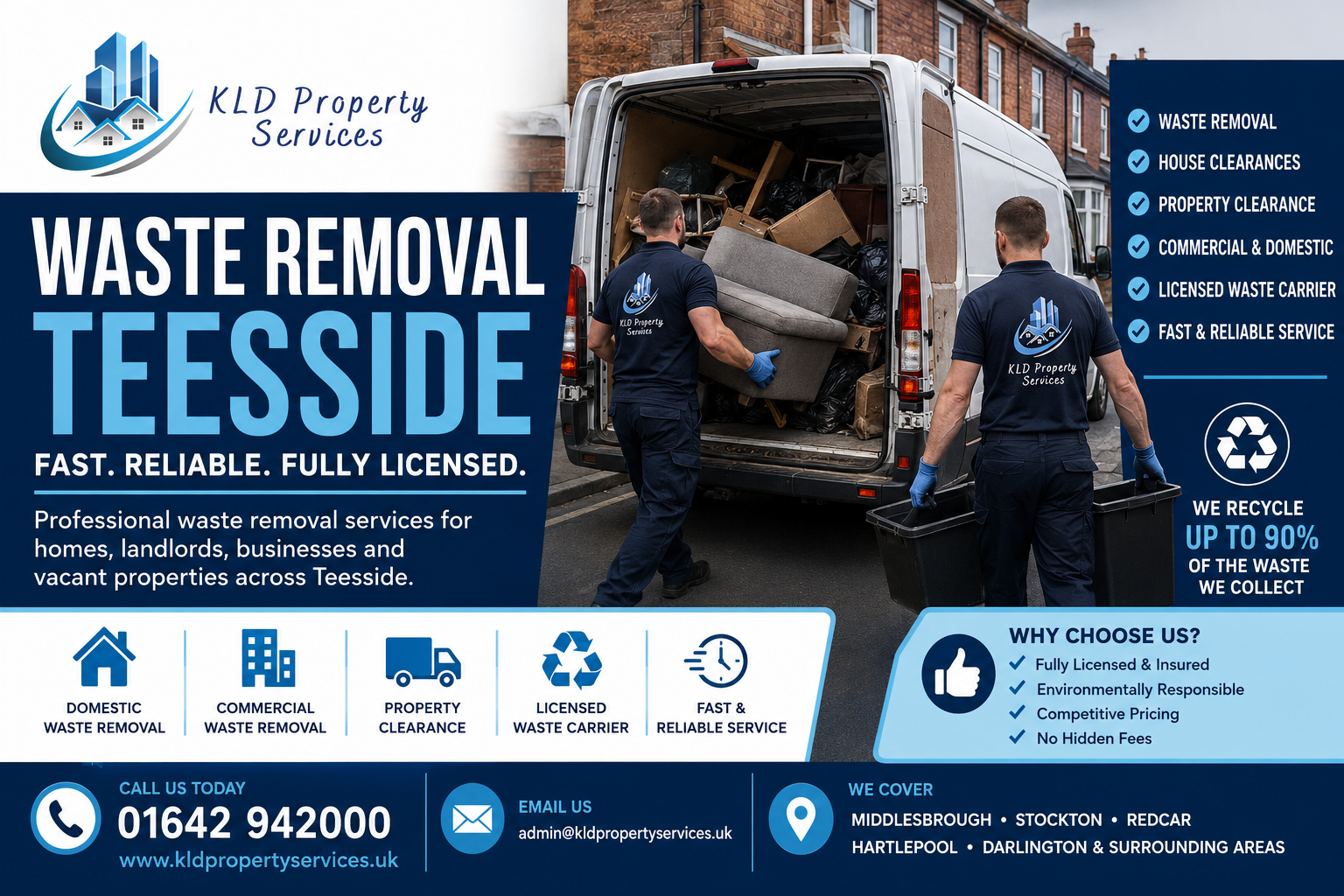 Professional waste removal services in Teesside by KLD Property Services