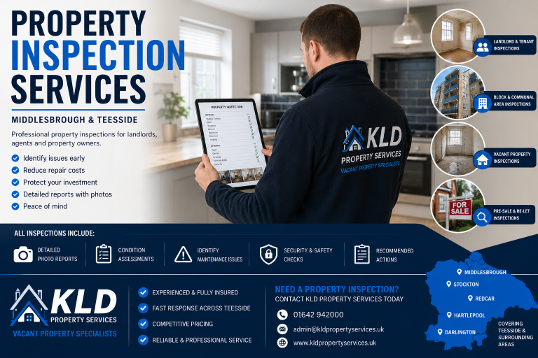 Professional property inspection services in Middlesbrough and Teesside by KLD Property Services