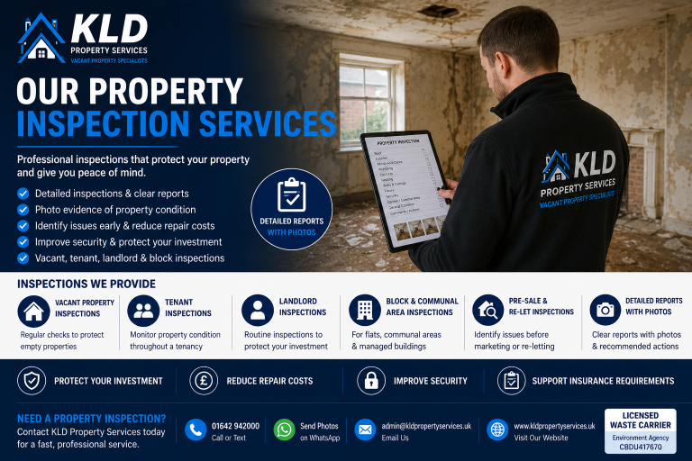 Property inspection services in Middlesbrough by KLD Property Services including landlord and tenant inspections
