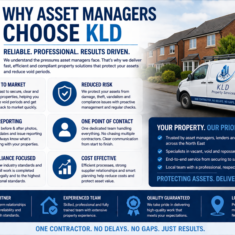 Informative graphic detailing the benefits of using KLD for asset management services.